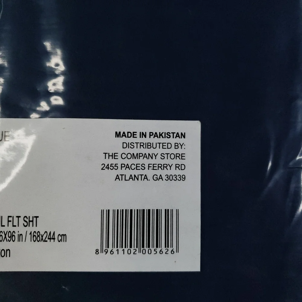 The Company Store Flannel Flat Sheet Twin Deep Navy 5oz Solid‎ Cotton 66x96in